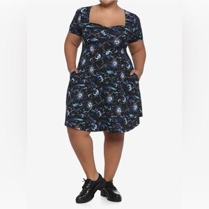 🌙 Hot Topic Celestial Print Dress in Black & Blue